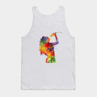 Girl Singing Watercolor Tank Top